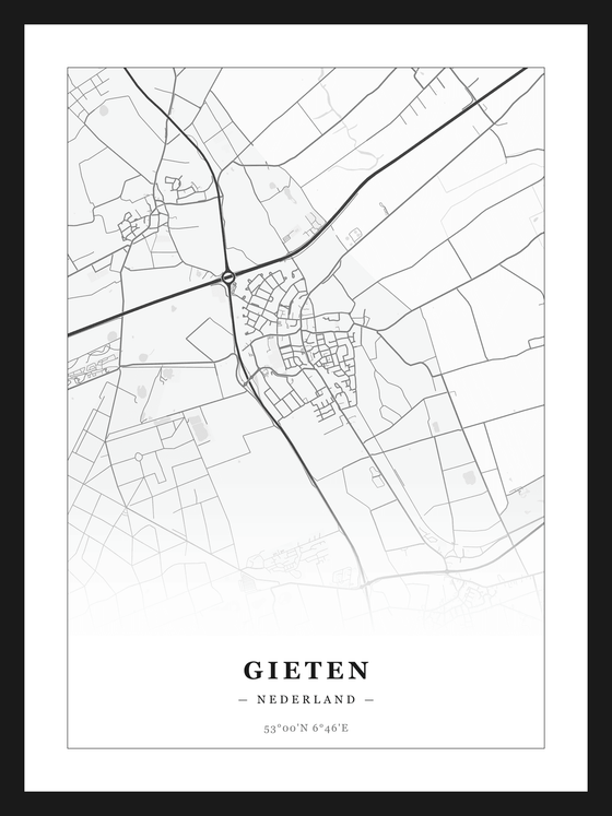 Stadskaart Gieten - Klassiek