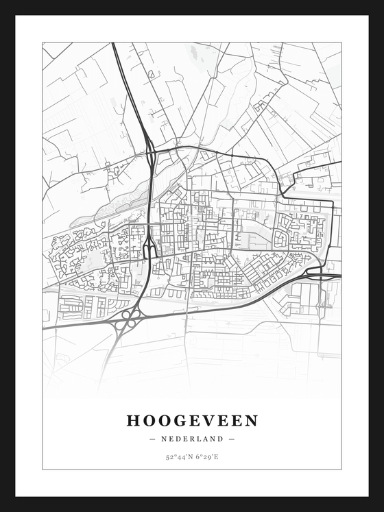 Stadskaart Hoogeveen - Klassiek