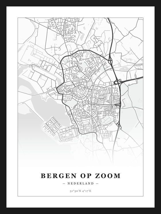Steden poster Bergen op Zoom - Klassiek