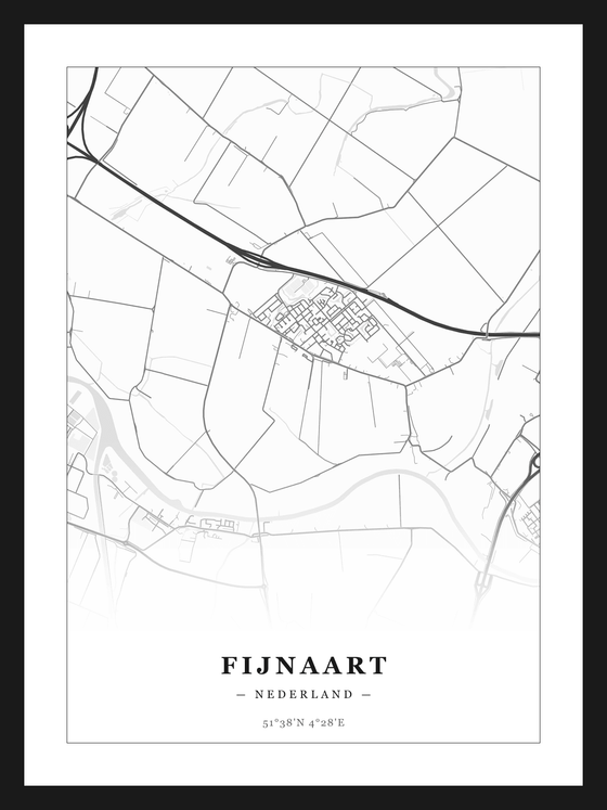 Steden poster Fijnaart - Klassiek