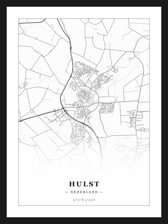 Steden poster Hulst - Klassiek