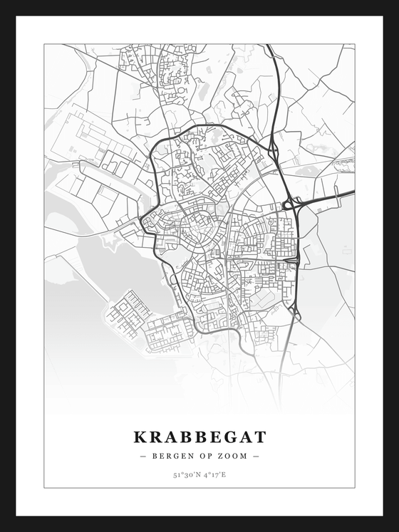 Steden poster Krabbegat (Bergen op Zoom) - Klassiek