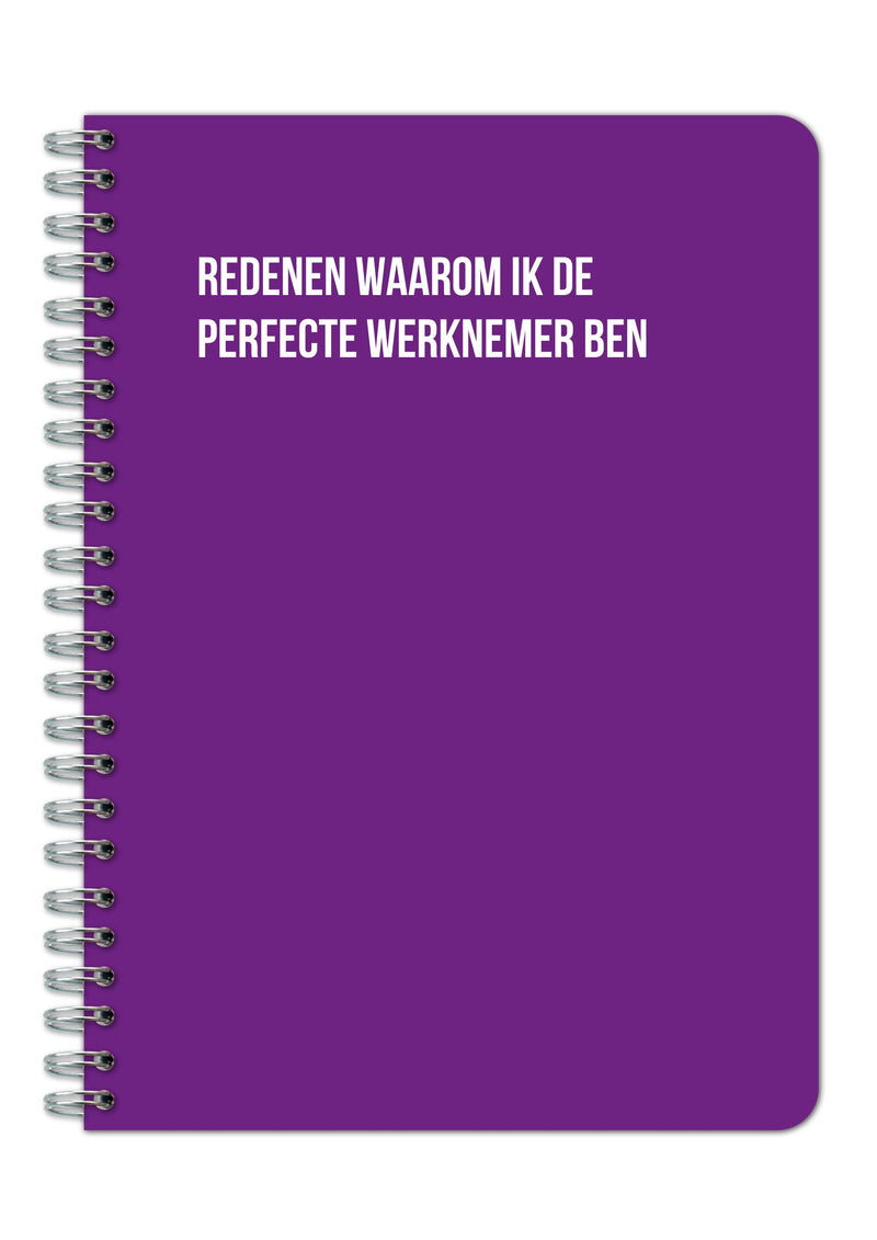 Notitieboek - Redenen waarom ik de perfecte werknemer ben