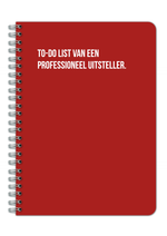 To do list van een professioneel uitsteller