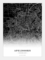 Stadskaart Apeldoorn - Donker - Zonder lijst