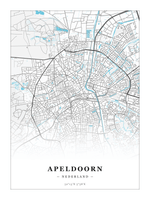 Stadskaart Apeldoorn - Water - Zonder lijst