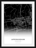 Stadskaart Appingedam - Donker