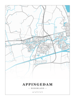 Stadskaart Appingedam - Water - Zonder lijst