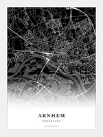 Stadskaart Arnhem - Donker - Zonder lijst