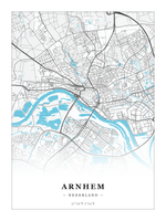 Stadskaart Arnhem - Water - Zonder lijst