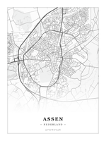 Stadskaart Assen - Klassiek - Zonder lijst
