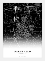 Stadskaart Barneveld - Donker - Zonder lijst