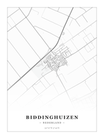 Stadskaart Biddinghuizen - Klassiek - Zonder lijst