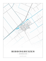 Stadskaart Biddinghuizen - Water - Zonder lijst