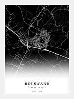 Stadskaart Bolsward - Donker - Zonder lijst