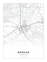 Stadskaart Borger - Klassiek - Zonder lijst