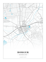 Stadskaart Borger - Water - Zonder lijst