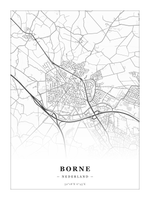 Stadskaart Borne - Klassiek - Zonder lijst