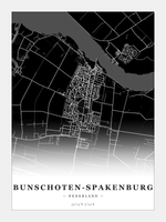 Stadskaart Bunschoten-Spakenburg - Donker - Zonder lijst