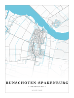 Stadskaart Bunschoten-Spakenburg - Water - Zonder lijst
