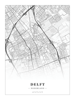 Stadskaart Delft - Klassiek - Zonder lijst