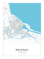 Stadskaart Delfzijl - Water - Zonder lijst