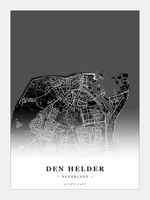 Stadskaart Den Helder - Donker - Zonder lijst