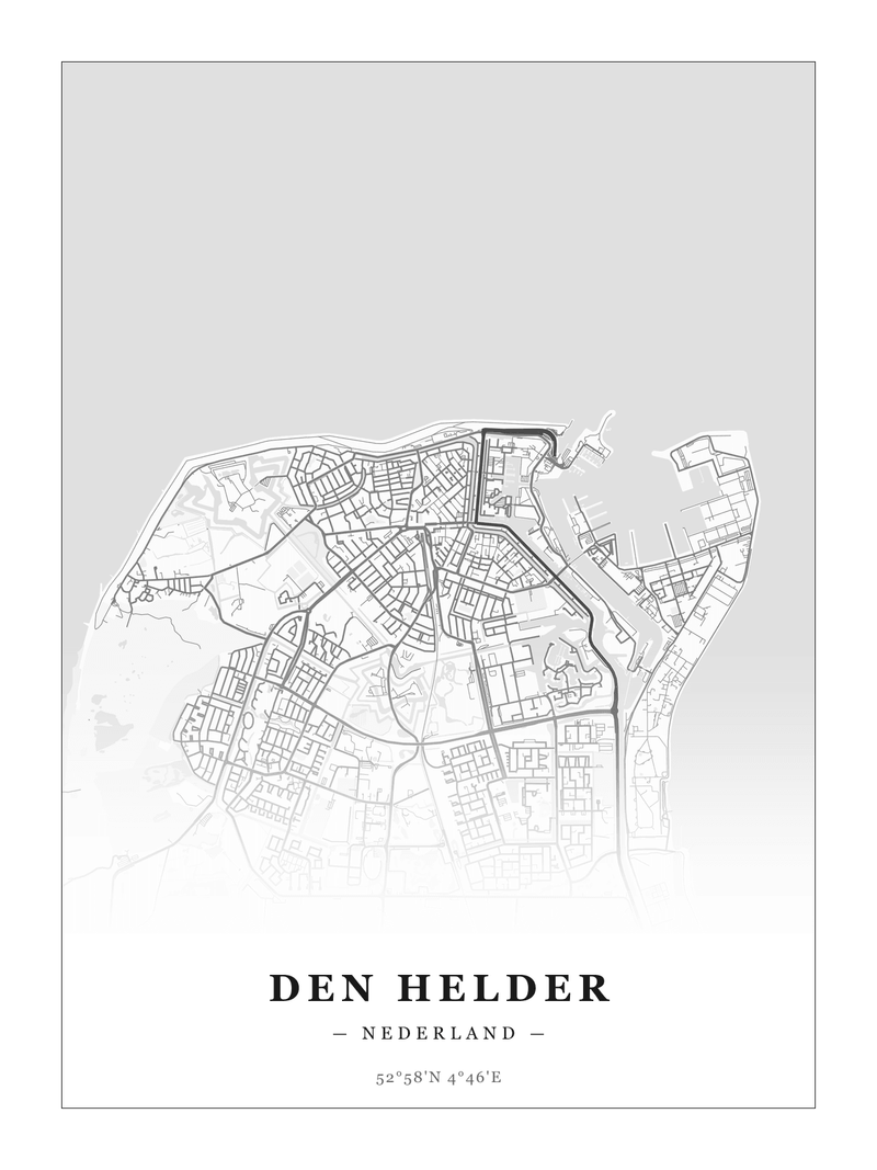 Stadskaart Den Helder - Klassiek - Zonder lijst