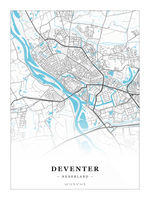 Stadskaart Deventer - Water - Zonder lijst