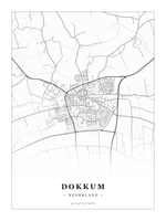 Stadskaart Dokkum - Klassiek - Zonder lijst