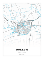 Stadskaart Dokkum - Water - Zonder lijst