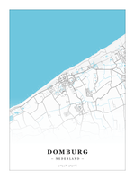 Stadskaart Domburg - Water - Zonder lijst