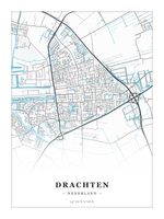 Stadskaart Drachten - Water - Zonder lijst