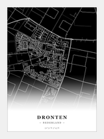 Stadskaart Dronten - Donker - Zonder lijst