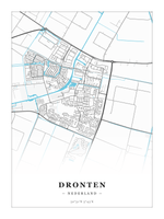 Stadskaart Dronten - Water - Zonder lijst