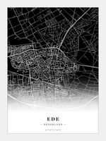 Stadskaart Ede - Donker - Zonder lijst