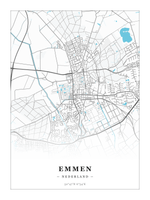 Stadskaart Emmen - Water - Zonder lijst