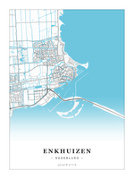 Stadskaart Enkhuizen - Water - Zonder lijst