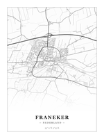 Stadskaart Franeker - Klassiek - Zonder lijst