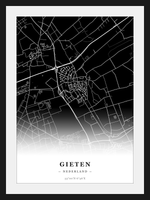 Stadskaart Gieten - Donker