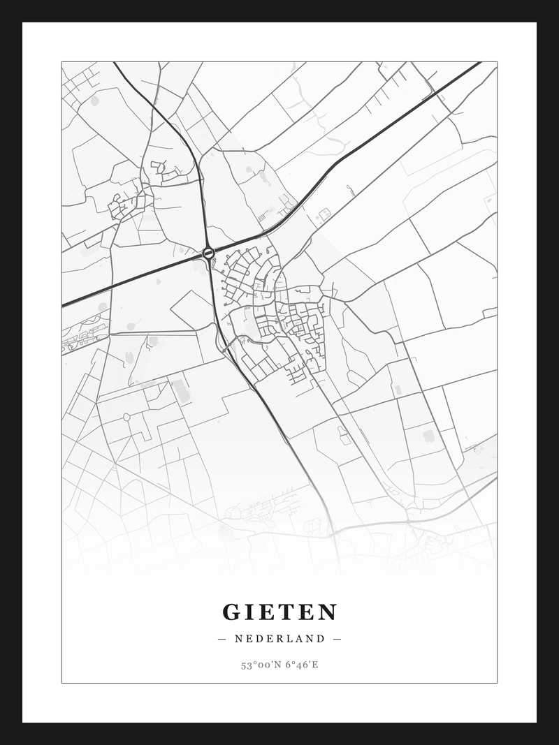 Stadskaart Gieten - Klassiek