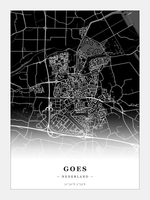 Stadskaart Goes - Donker - Zonder lijst