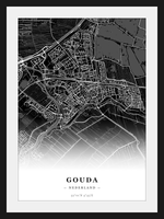 Stadskaart Gouda - Donker