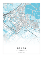 Stadskaart Gouda - Water - Zonder lijst