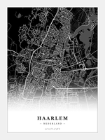 Stadskaart Haarlem - Donker - Zonder lijst