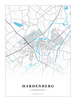 Stadskaart Hardenberg - Water - Zonder lijst