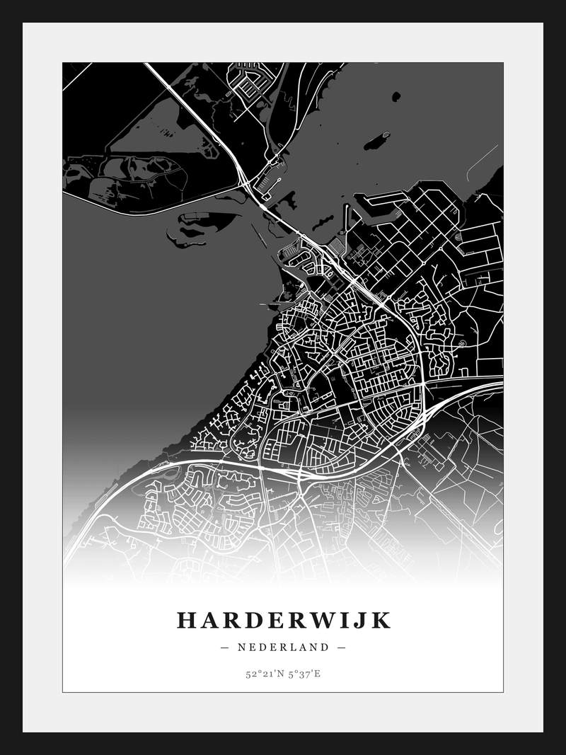 Stadskaart Harderwijk - Donker