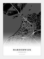 Stadskaart Harderwijk - Donker - Zonder lijst