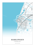 Stadskaart Harlingen - Water - Zonder lijst