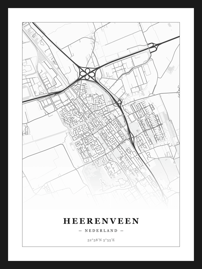 Stadskaart Heerenveen - Klassiek
